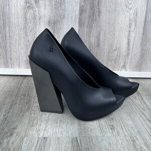 Melissa Black Peep Toe Heels